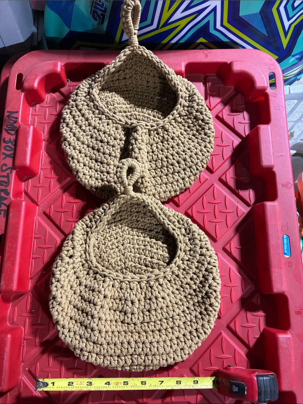 Wall Hanging Woven Macrame Baskets